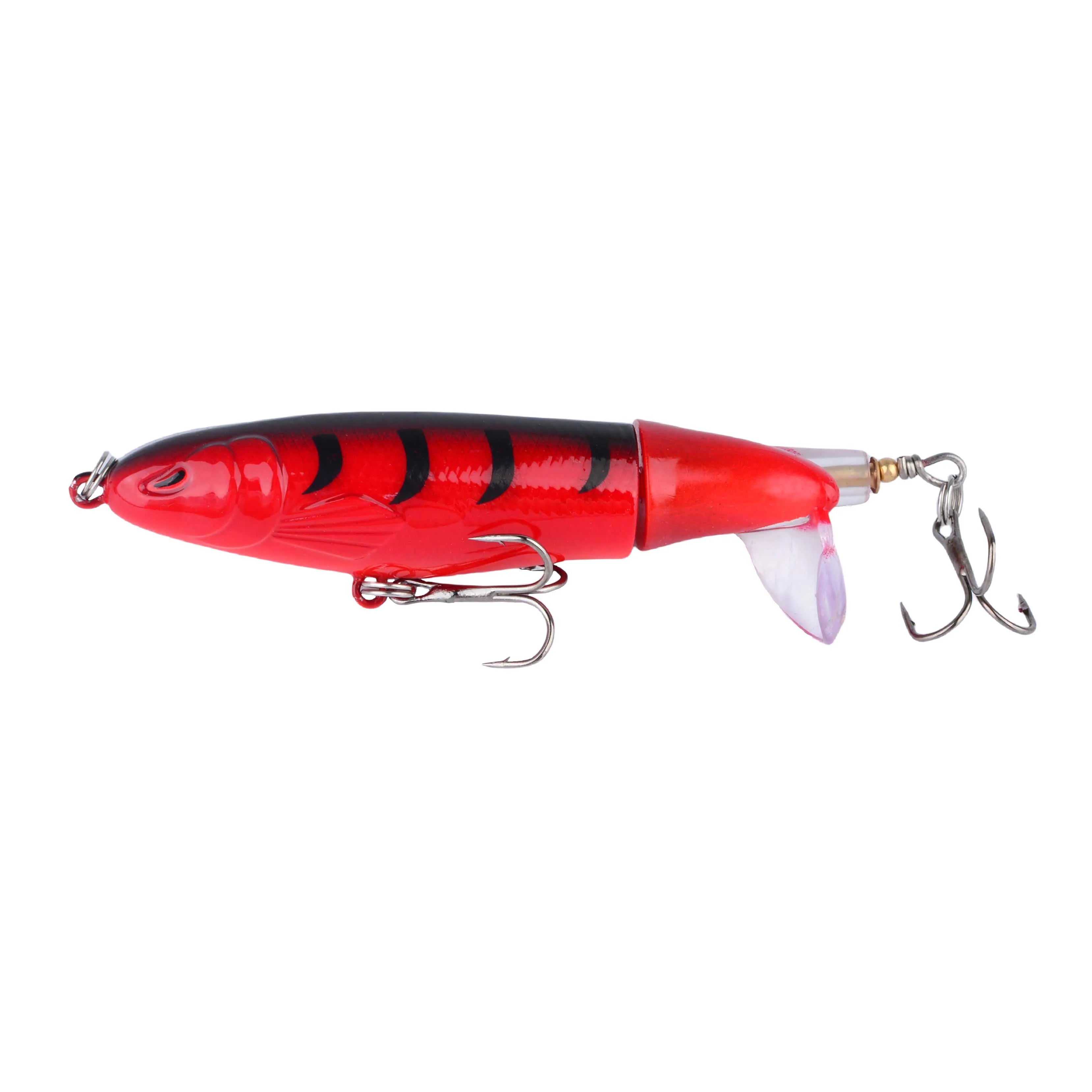 1Pc Fishing Lures Whopper Popper Topwater Artificial Bait Hard Rotating Tail Fishing Tackle