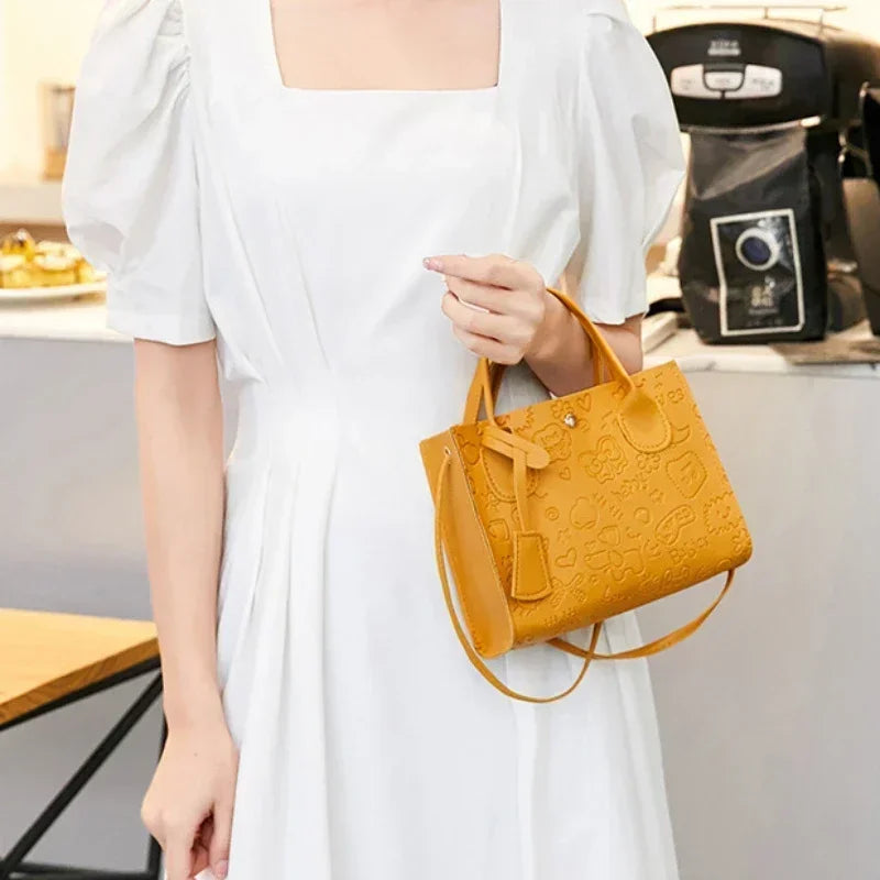 Women's Handbags Ladies PU Leather Shoulder Bag Female Brand Embossed Korean Trends Handbags Women Soft Felt Crossbody Bags