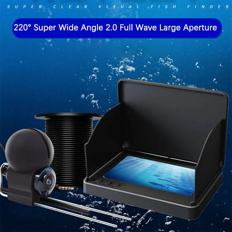 Portable Fish Depth Finder Water Handheld 1080P 4.3 Inch LCD Fish Finder Underwater 220° Fishing Camera With Night Vision