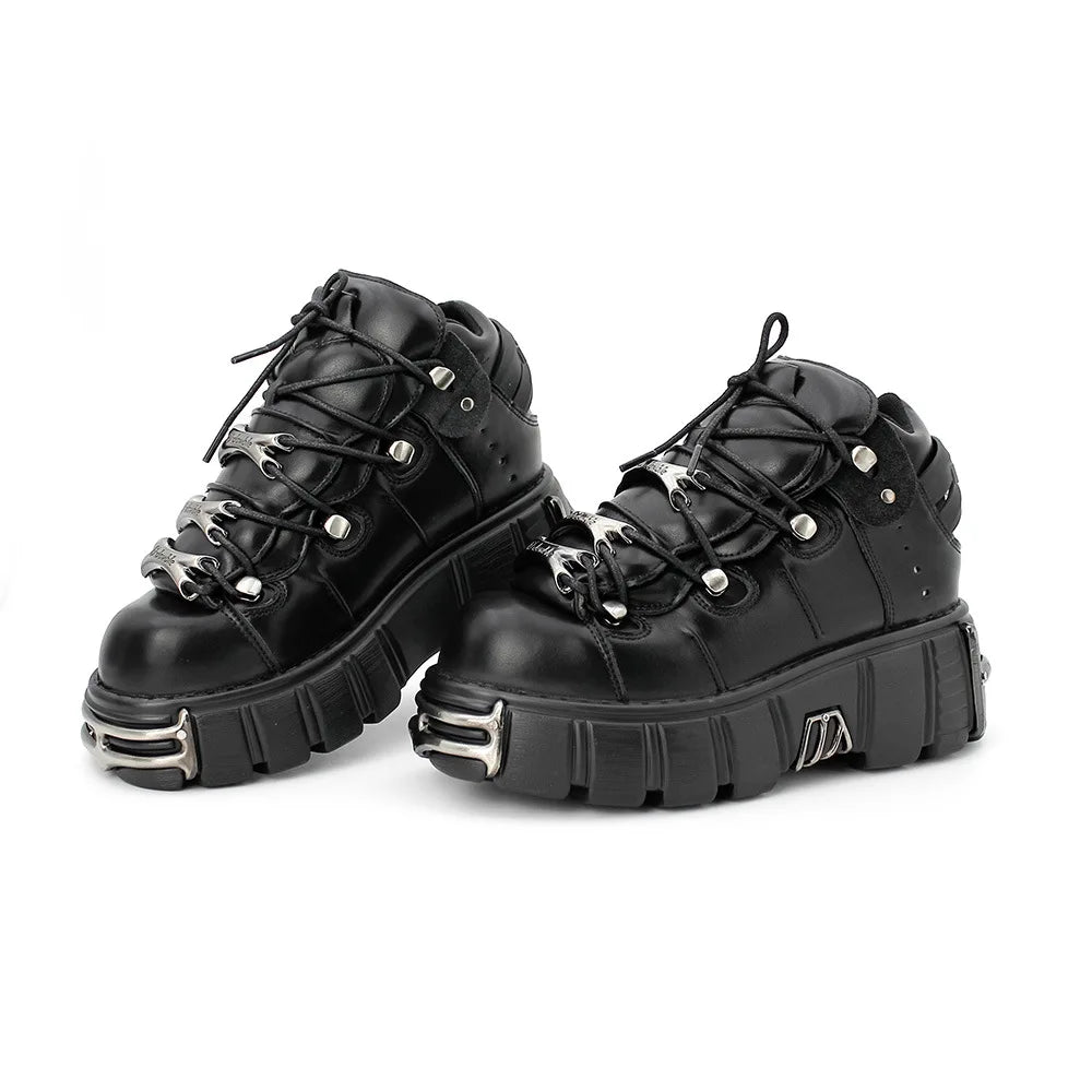 New Men's and Women's Fashion Increased Punk Boots High-quality Couple Breathable Lace-up Non-slip Casual Shoes Women's Shoes