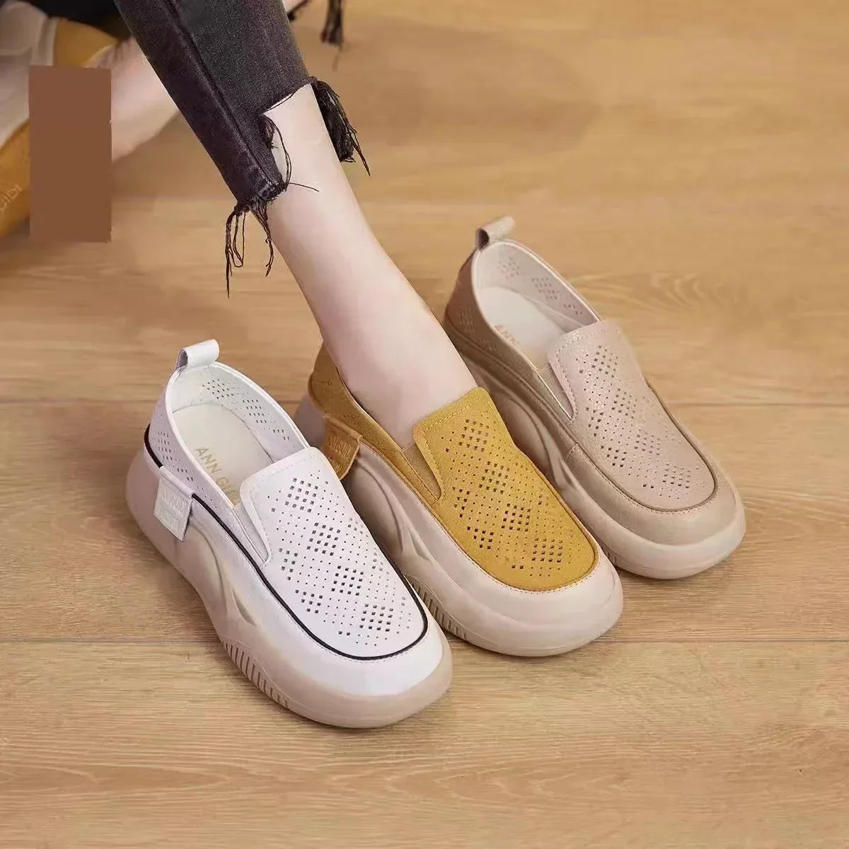 Women's Shoes Round toe soft sole flat shoes For Women Non-Slip Comfortable Lightweight Walking Sandals off white shoes 2024