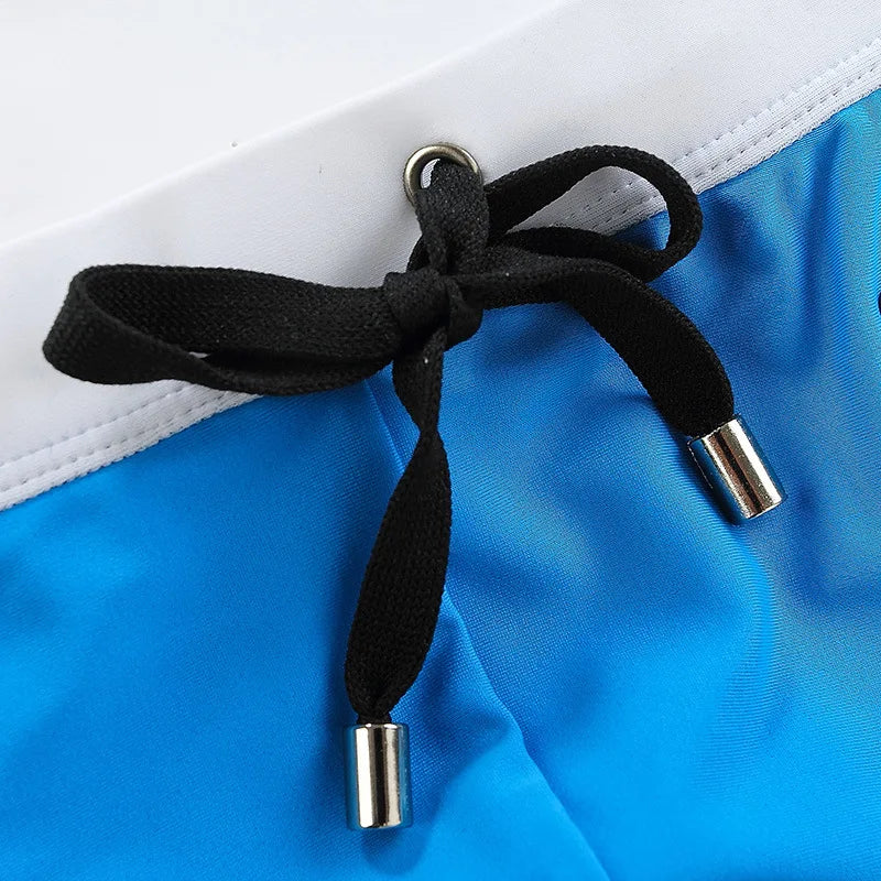 Mens Swim Briefs Trendy Tight Breathable Splicing Swimming Trunks Bathing Suit Maillot De Bain Homme Sports Board Beach Shorts