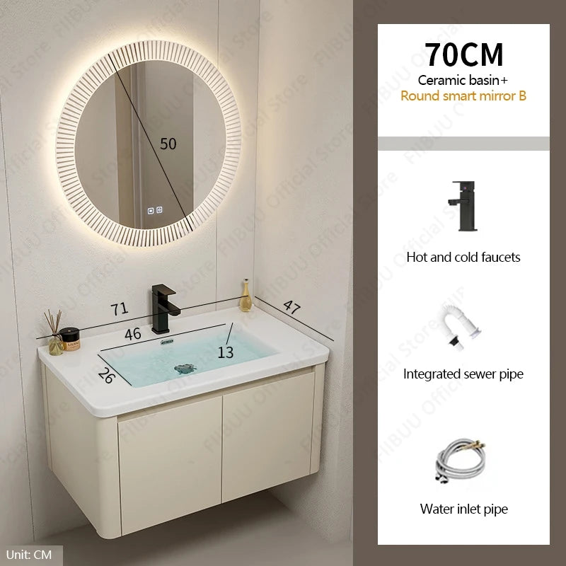 Modern Bathroom Vanity Wall Mounted Bathroom Storage Cabinet, High-Definition Mirror Integrated Bathroom Furniture Accessories