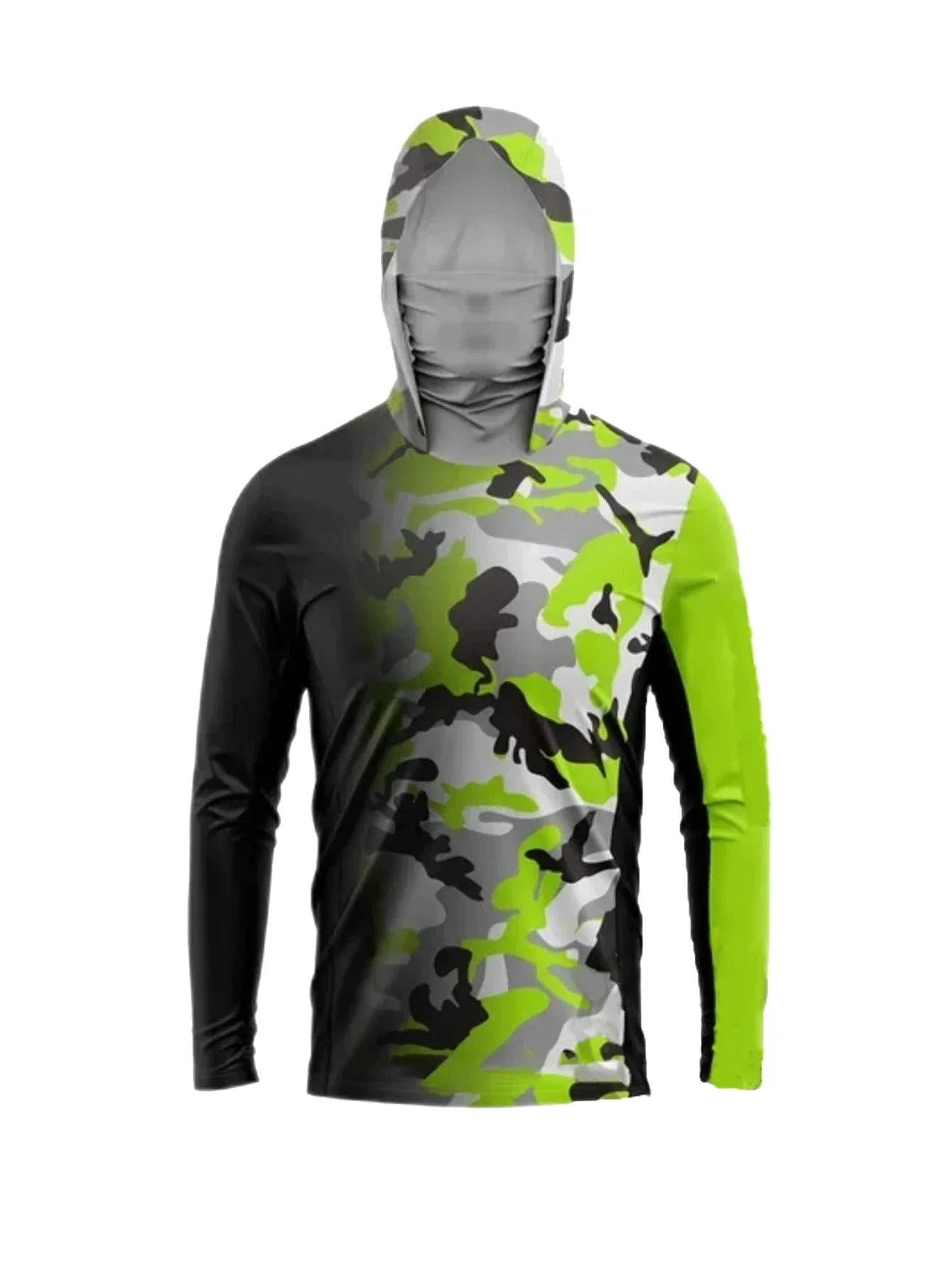 Fishing Clothing Hoodie Men Sunscreen UPF 50+ Quick Dry Long Sleeve Face Cover Fishing Shirt Breathable