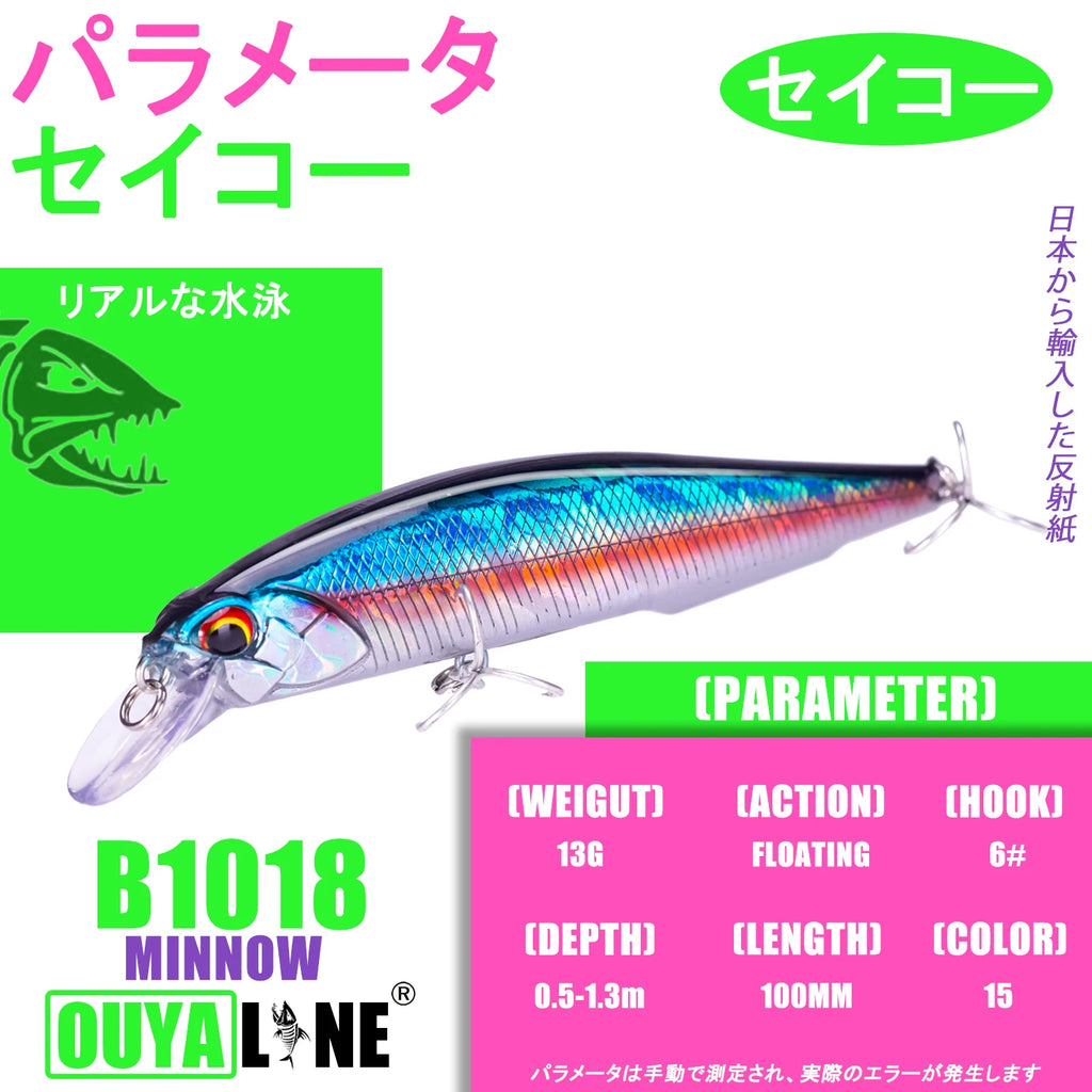 Fishing Lure Minnow Weights 13g 10cm Isca Artificial Depth 0.5-1.3m Bait Pesca Wobblers Pike Carp Fish Tackle Leurre Accessories