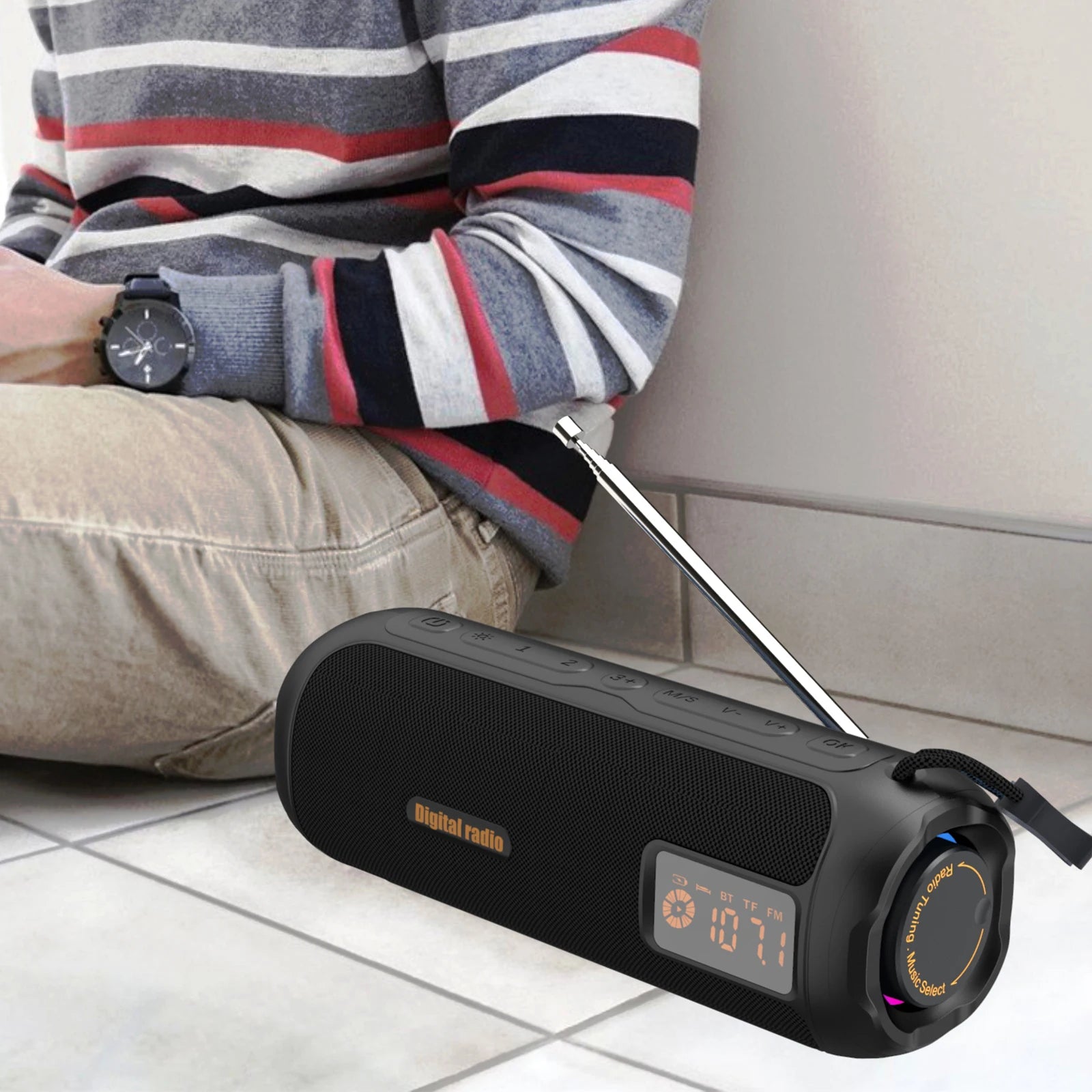 BT Speaker Portable Radio AM FM Radio Rechargeable Radio for Home Kitchen Outdoor