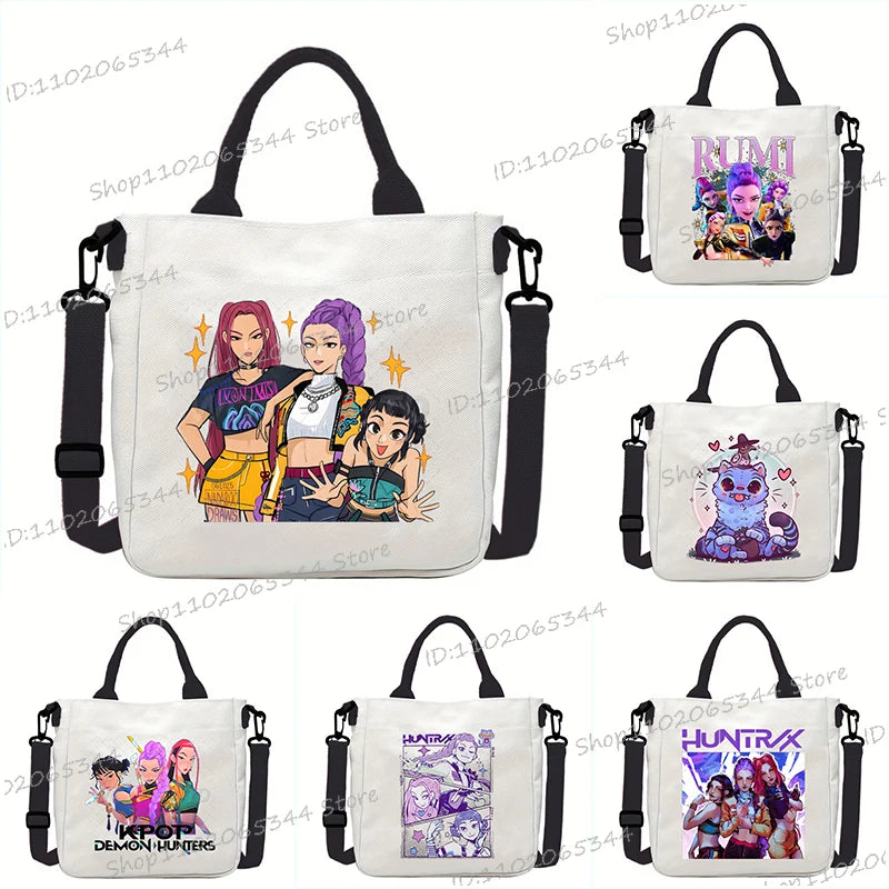 Fashion Woman Men Anime Cartoon Small Shoulder Bags Rumi Tiger Print Handbags Korean Ulzzang Student Crossbody Bag Gifts