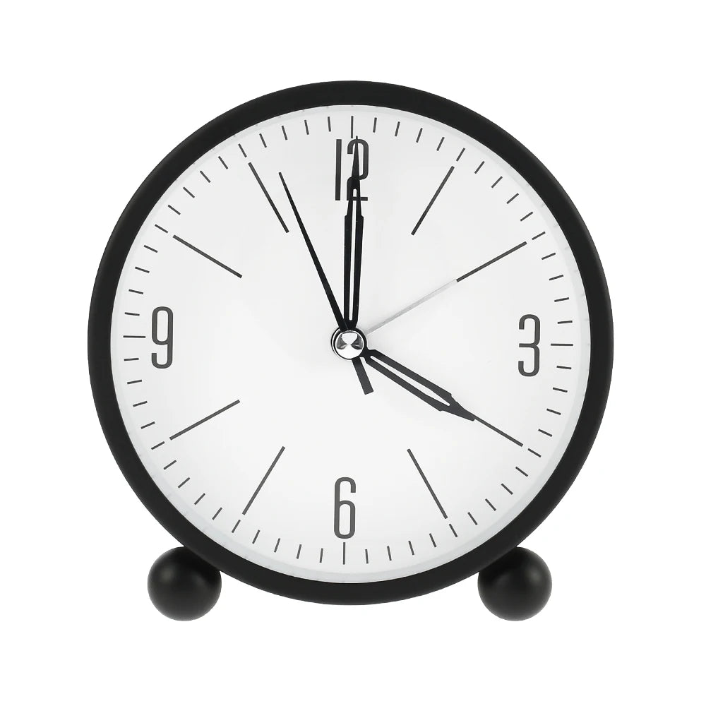 Alarm Clock Night Light Small Round Silent Sweep Analogue Alarm Clock Table Clocks for Home Office Desktop dropshipping 2023