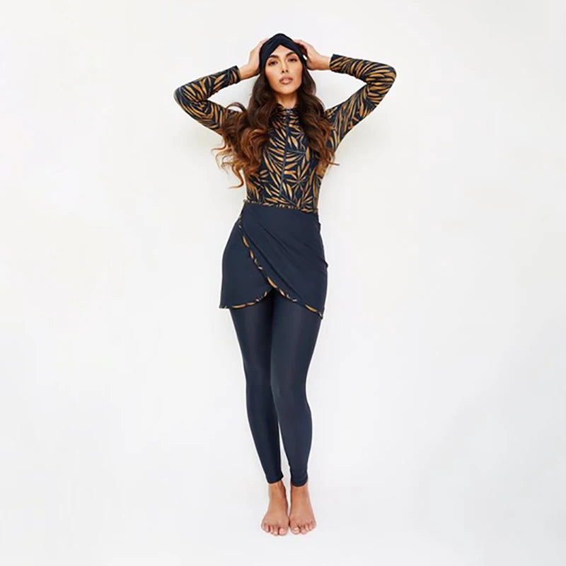 Muslim Modest Swimwear Hijab Burkini Swimsuit Women Islamic Cover Ups Long Sleeve Swimming Suit Hijabs For Woman Swim Bathing
