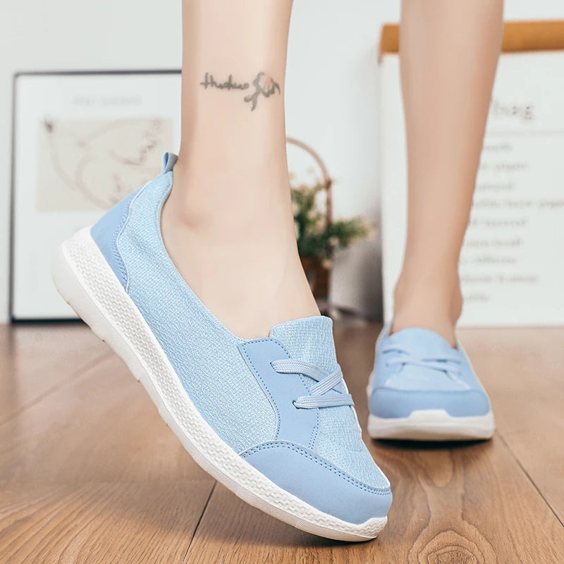Women's shoes summer new casual shoes soft sole breathable fashion sports shoes flat vulcanized women's  large size