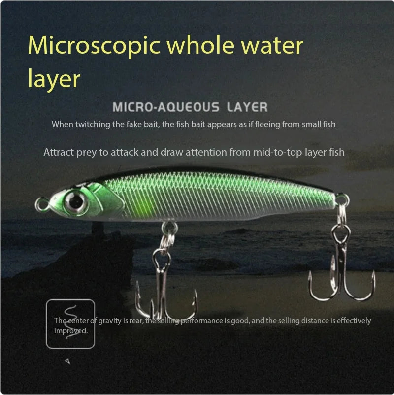 Micro Sinking Pencil Lure 3g 5g Mini Silver Fish Hard Bait All Depth Freshwater Saltwater Artificial Fishing Lure