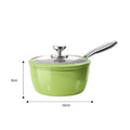 PGY Ceramic Nonstick Saucepan with Lid 16/18/20cm Milk Pot Kitchen Stewing Sauce Pan Noodle Cooking Pot Compatible All Cooktops