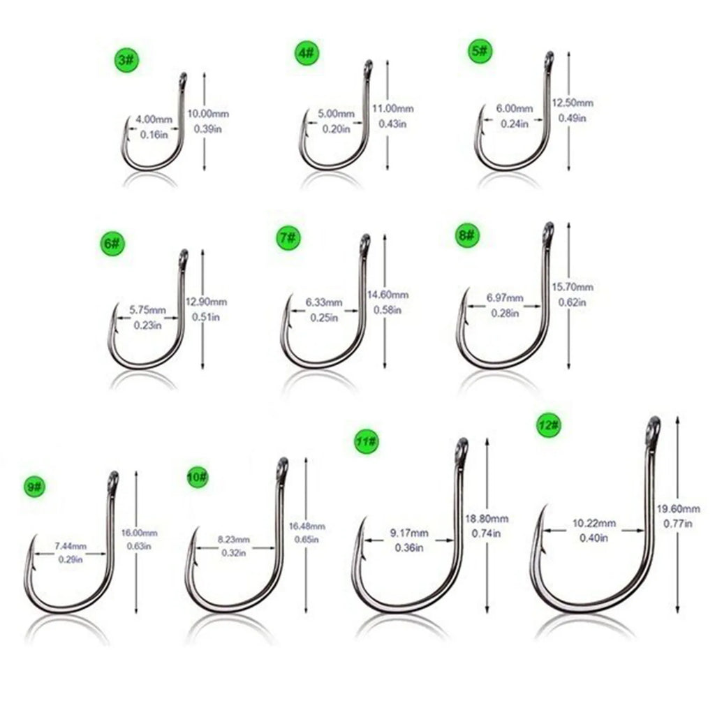 100pcs Fishing Hook Stainless Steel Carbon Fishing Hook With Loop Sharp Barbed Boxed Fishing Hook Set Sea Fishing Accessories