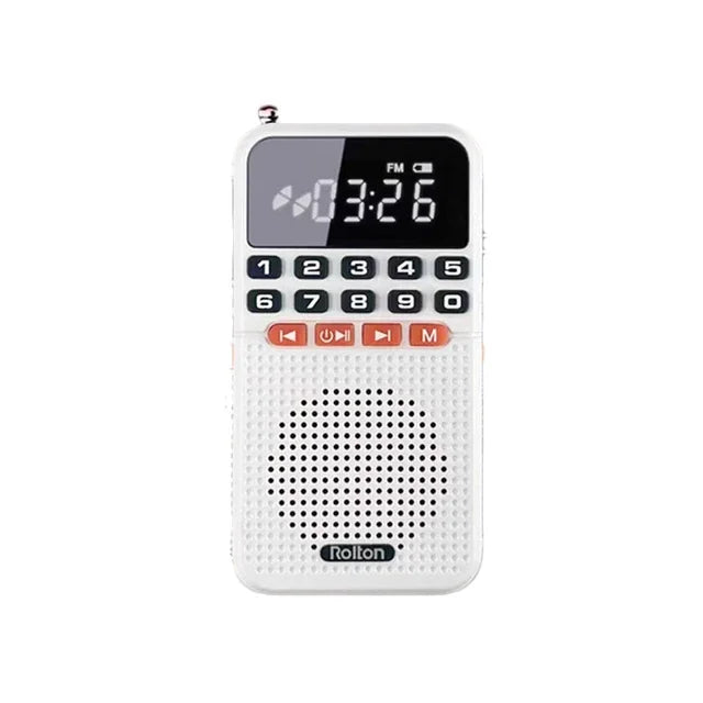 Mini Radio Portable Pocket AM FM Walkman Radios Bluetooth 5.0 Speaker TF Card Music Player with LED Flashlight For Home Soundbox