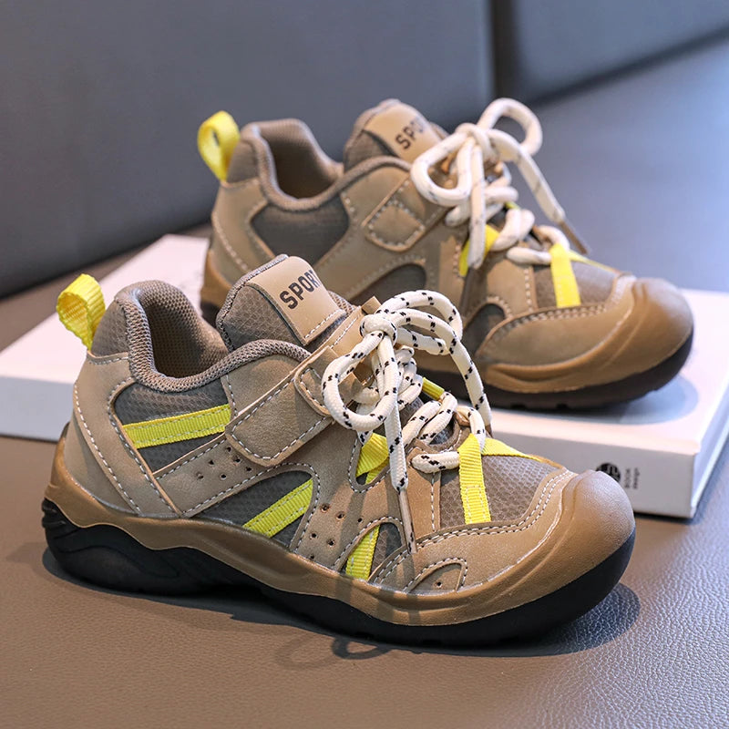 Kids Shoes for Boy 2025 New School Children Fashion Causal Girls Sports Shoes Mesh Patchwork Toddlers Running Sneakers Hook Loop