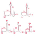 20pcs 4# 6# 8# 10#2# Fishing Hook High Carbon Steel Treble Hooks Bent Triple Fishhooks Set Anchor Hooks For Sea Fishing