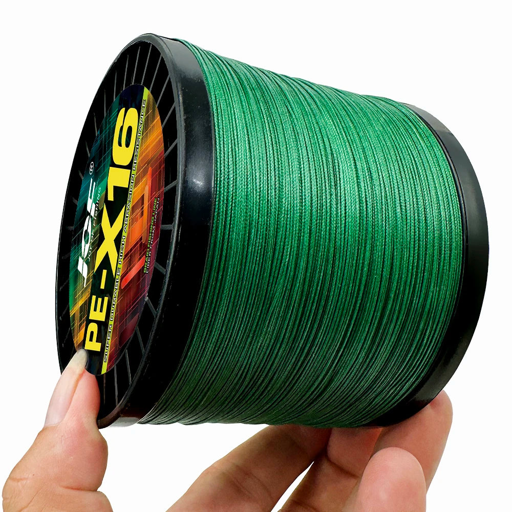 16 Strands Braided Fishing Line X16 Super Strong 25/40/80/100/125/140/161/200LBS HollowCore 100-1000M Multifilament 11.3-91kg