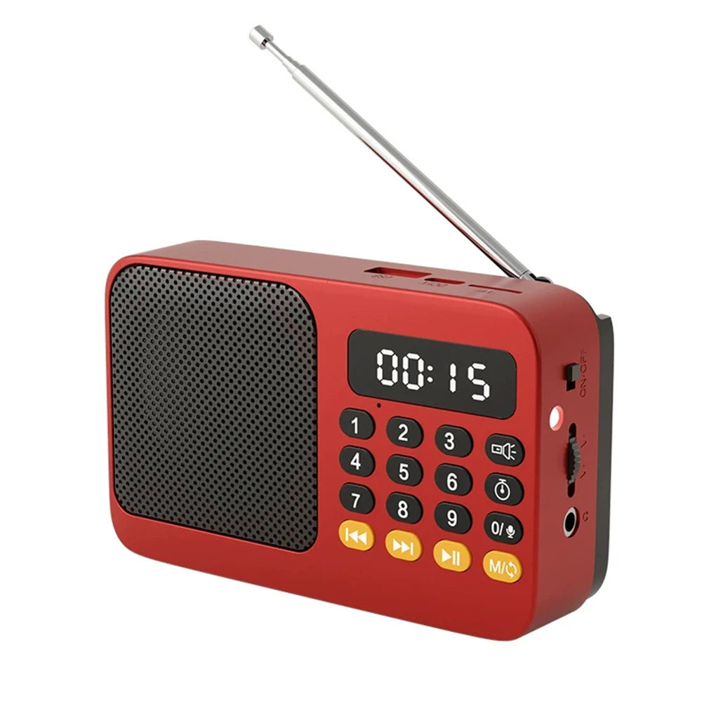 Portable Radio Music Player Handheld Rechargeable Digital FM USB TF MP3 Player Speaker Devices Supplies With LED Display Radio ﻿