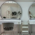 Vanity Set with Lighted Mirror, Makeup Vanity Dressing Table with LED Light, Drawers, Storage Shelves and Cosmetics Cabinet