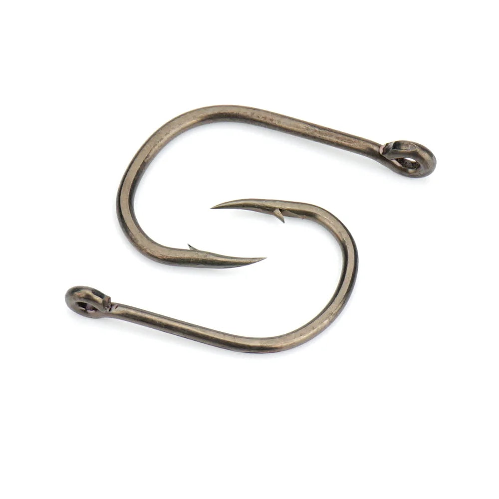Hirisi 8001 100Pcs Fish Hook  PTFE Coated High Carbon Stainless Steel Anti-Rust Sharp Barbed With Eye Fishing Accessory
