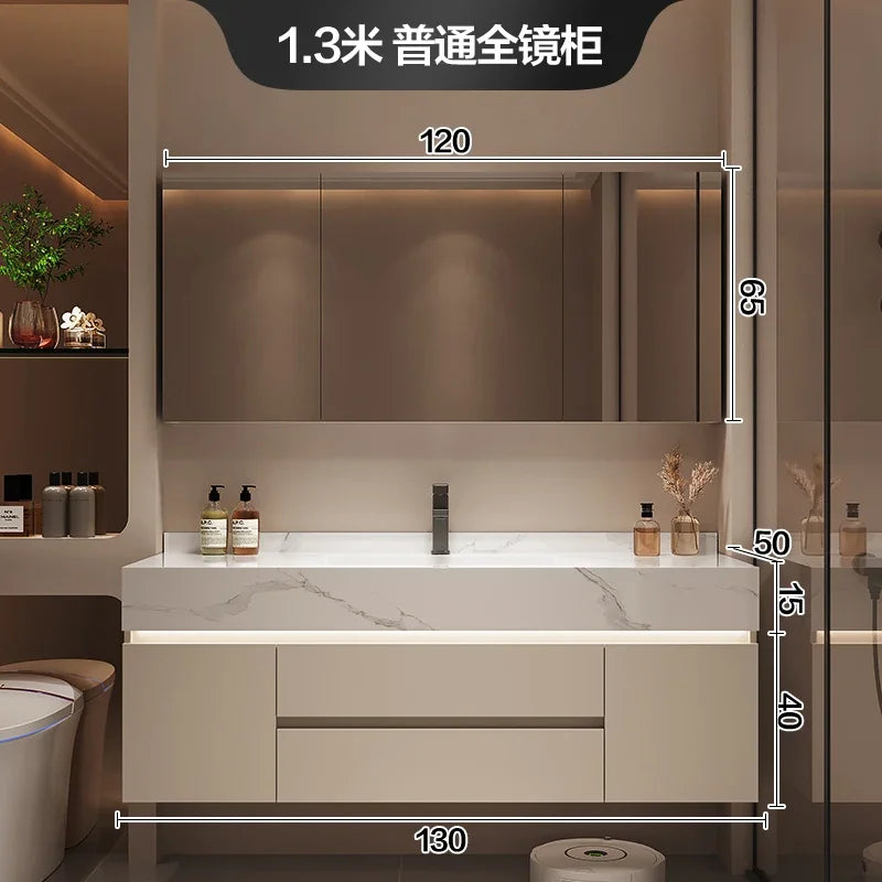 Partitions Storage Bathroom Cabinet Organizer Mirror Wall Shelves Accessories Toilet Cupboard Luxury Gabinete Home Furniture