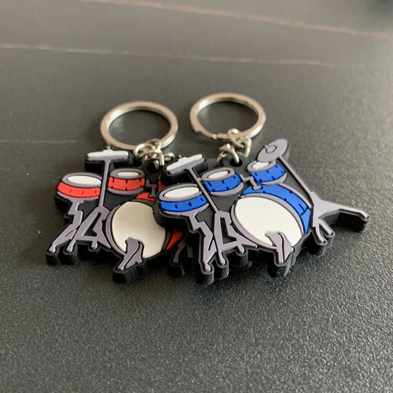 New Musical Instrument Silicone Guitar Pvc Soft Keychain Cartoon Small Gift Pendant K5156