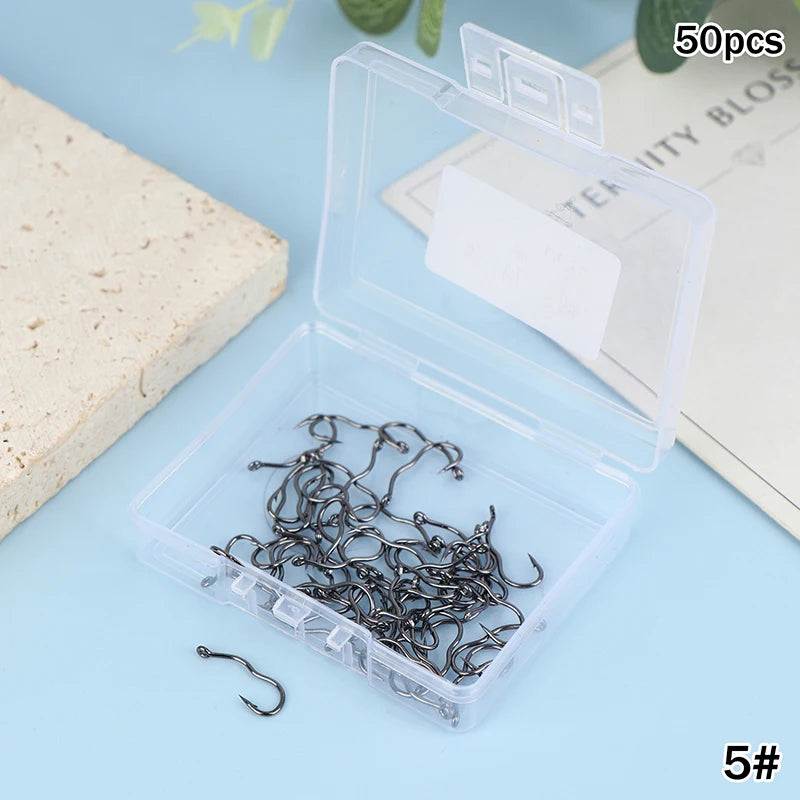 50pcs Premium Fishing Hooks Barbed Design For Anti-Slip & Secure Fish Grip | Reliable For Freshwater And Saltwater Hunting