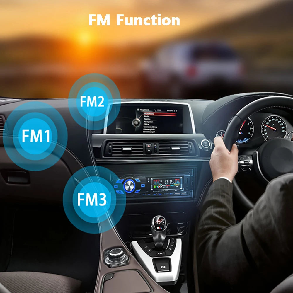 Car MP3 Player 1DIN Car Radio Stereo Audio Bluetooth AM FM SD USB Classic Stereo Audio Playe APP Remote Control 6oWx4