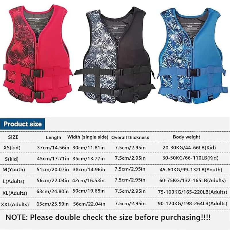 Life Jacket Vest For 50-260LB Adults And Kids,Water Sports Buoyancy Aids Suitable For Fishing,Sailing,Surfing,Boating,Kayaking