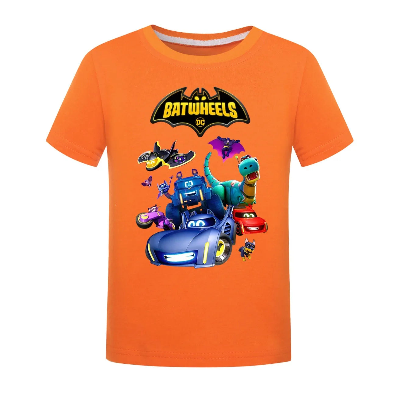 Funny Batwheels Short Sleeve Kids Clothing T-Shirts Summer Children Tops Cartoon Casual Tees Cotton Boys Girls Clothes3057