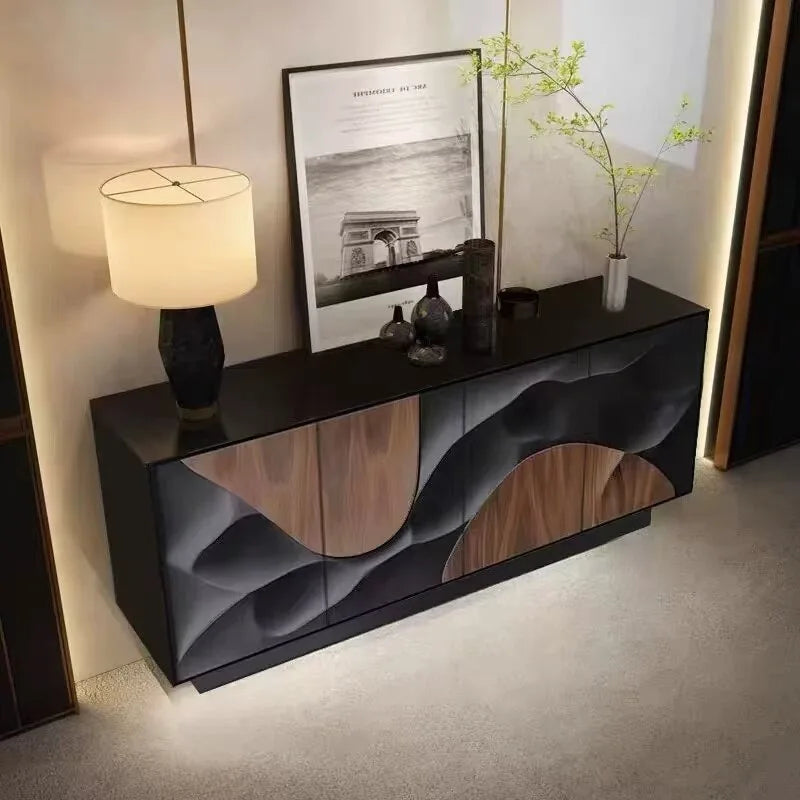 Decor Black Living Room Cabinets Beauty Wooden Apartments Salon Storage Cabinet Luxury French Szafki Do Salonu Furniture Home