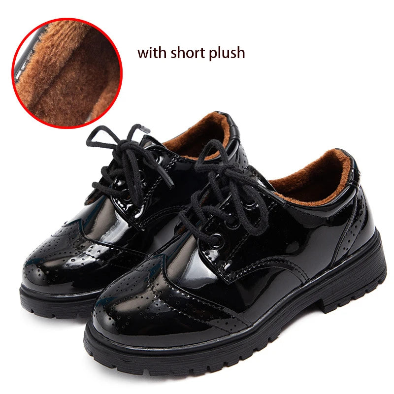 EOFK Boy Girl Derby Comfort Oxfords Dress Leather Shoes Spring Autumn Children School Uniform Classic Perfomance Loafers