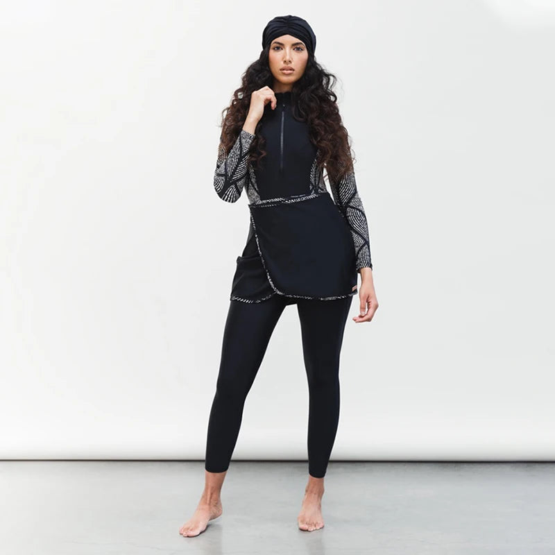 Muslim Modest Swimwear Hijab Burkini Swimsuit Women Islamic Cover Ups Long Sleeve Swimming Suit Hijabs For Woman Swim Bathing