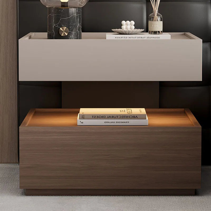 Luxury Decor Bedside Table Coffee Trendy Wood Vanity Living Room Nightstand Space Saving Cabinets Criado Mudo Home Furniture