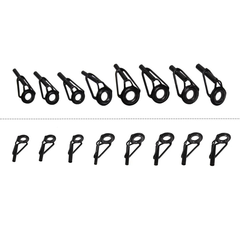 8pcs/lot Mixed Sizes Fishing Pole Rings Repair Kits 8 Sizes Stainless Steel & Ceramics Lure Fishing Rod Guides Circle