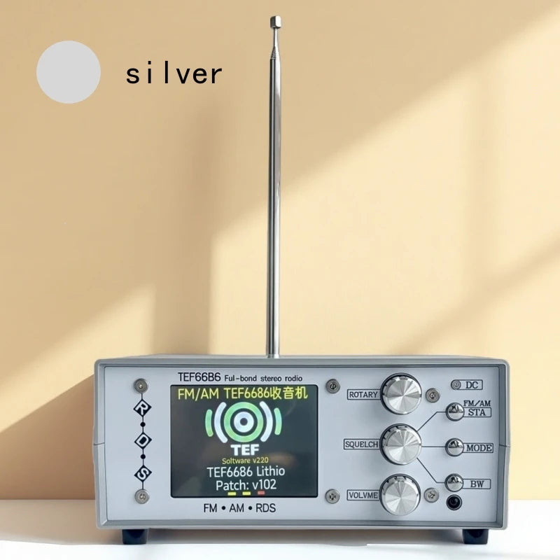 Stereo Desktop FM Radio, High-Sensitivity TEF6686 Stereo Radio, FM/AM Global Band Radio Receiver, 65MHz-108MHz