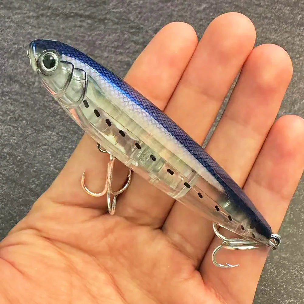 Floating Pencil Bait 17.5g 10cm Topwater Walk The Dog Fishing Lure 3D Swimbait Hook Popper Pesca Wobbler Minnow Rattle Cranbait