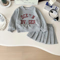 Teen Girl Clothes 2025 Kids SweatshirtsOutfits Korean Children Autumn Baby 2 Piece Clothing and Pleated Skirt Two Piece Sets