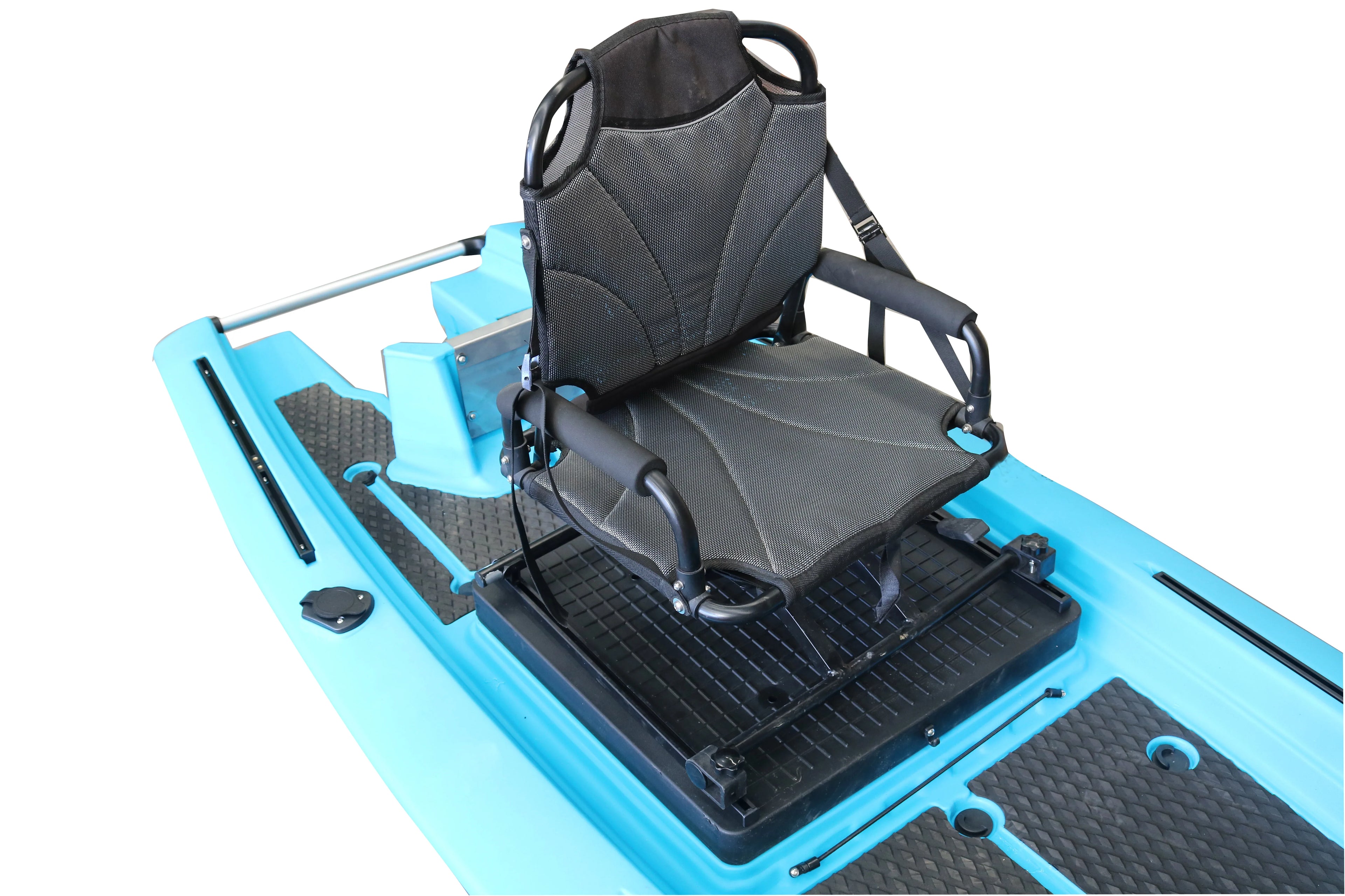 1 Person Fishing Kayak, 13FT HDPE Motorized Kayak, Pedal Drive Single Sit-on-top Kayak, 390x110x33cm Heavy Duty Fishing Canoe