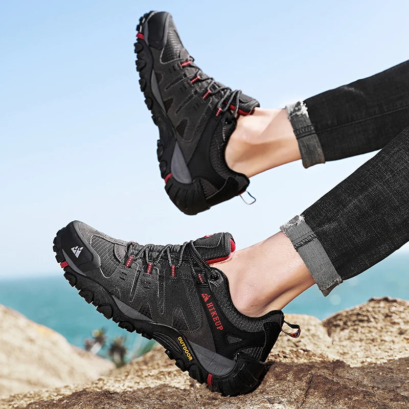 Men's Hiking Shoes Suede Leather Outdoor Shoes Wear-resistant Men Trekking Walking Hunting Tactical Sneakers Zapatillas Hombre