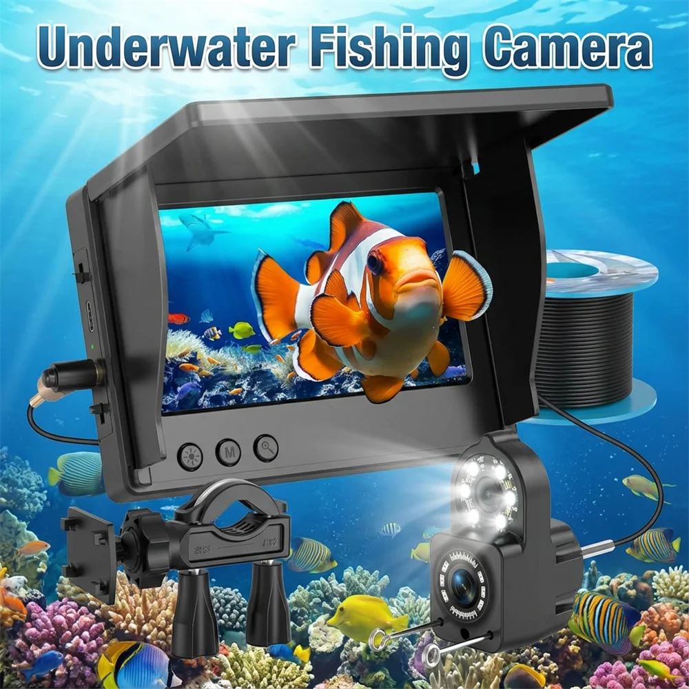 Portable Fish Depth Finder Water Handheld 1080P 4.3 Inch LCD Fish Finder Waterproof Underwater Fishing Camera With Night Vision
