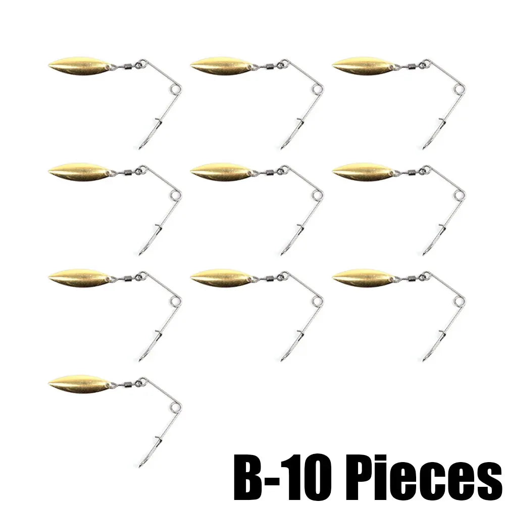 10pcs Vibration Spinner Bait Lures Tackle Barb Fishing Lures Spinner Fishing Lure Bait Spoon Bass Wire Bait Tool Accessories