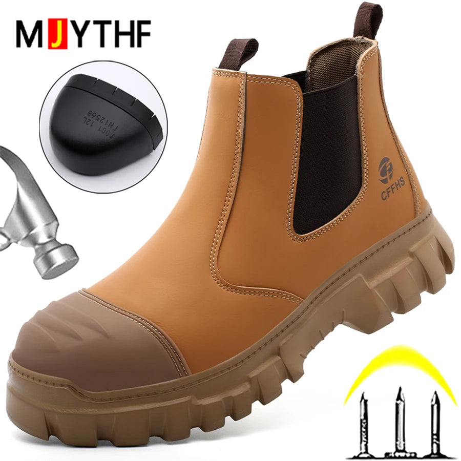 Men Safety Work Boots Steel toe Shoes Anti-smash Anti puncture Men's boots Safety Shoes lightweight Comfort Protection Shoes
