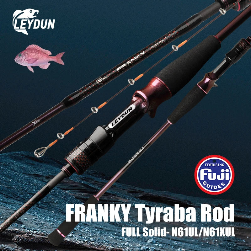 LEYDUN Franky Red Sea Bream Tyraba Fishing Rods 1.86m Super Light Full Solid Tip seawater Casting Rod Boat Seabream Fishing Rod