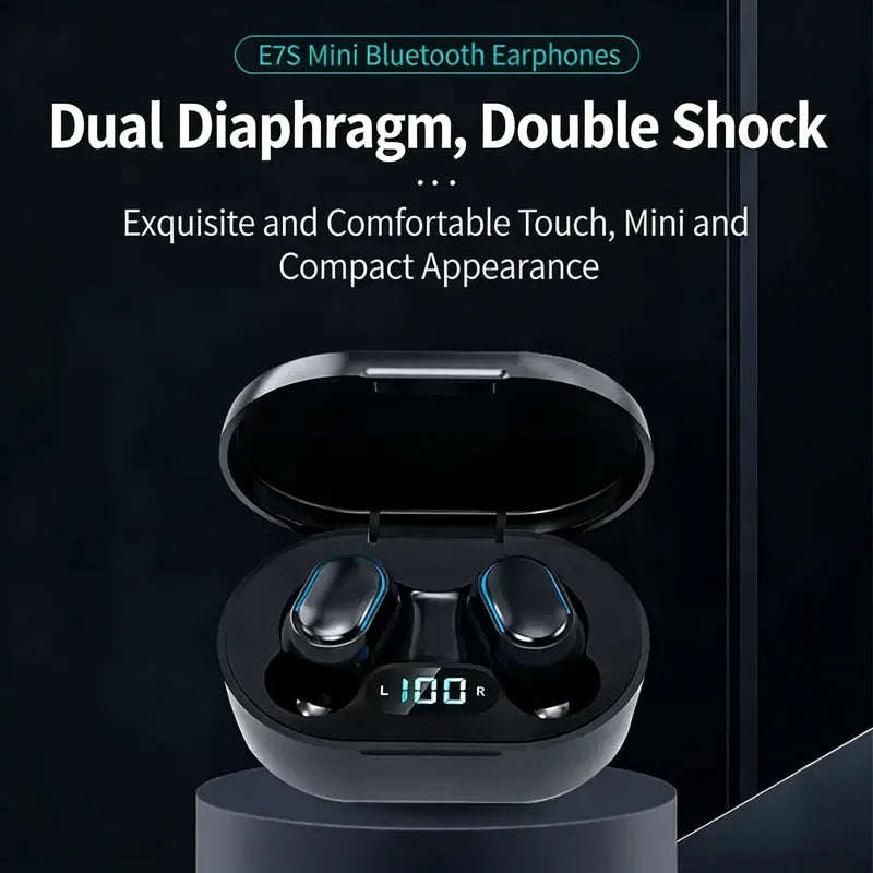 E6S Wireless Earbuds Bluetooth 5.2Headphones Active Noise Cancelling Earphones with Built-in Mic 30H Playtime for iPhone Android