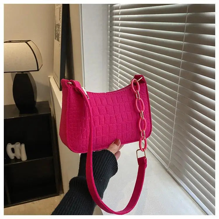 New Popular Retro Gentle Temperament Small Square Bag Autumn Shoulder Handheld Fashion Casual Yankee Underarm Shoulder Bag