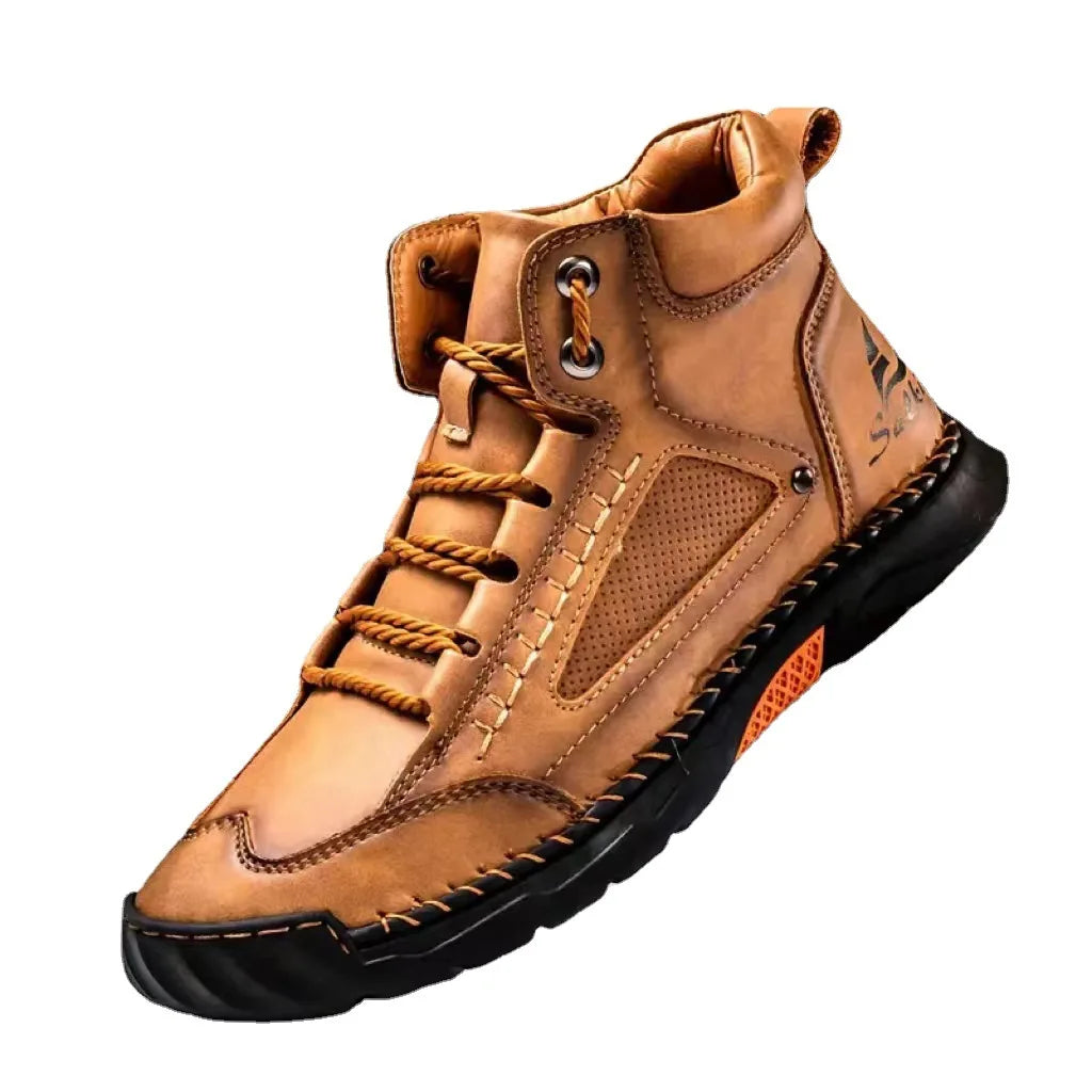 Hot Sale 2025 Handmade Men Boots Design Sneakers Ankle Boots Fall Breathable Man Outdoor Casual Leather Men Plus-size Shoes