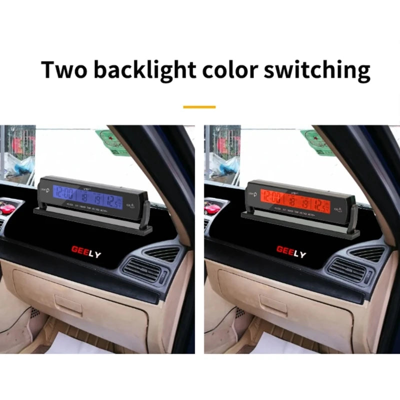 Atomic Clock with Indoor Outdoor Temperature, Digital Alarm Clock with Large Display, Self Setting Clock for Vehicle KXRE