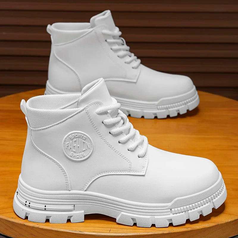 High-top men's versatile and comfortable hiking boots, outdoor fashion trendy thick-soled casual sports shoes