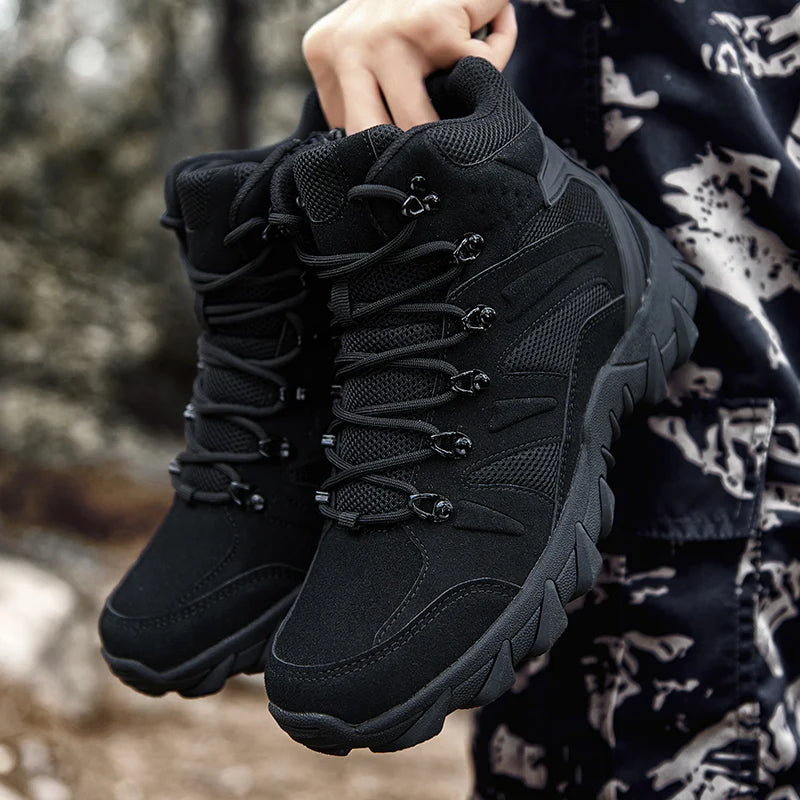 Men's Upgraded Tactics Combat Training Boots Anti-wear Rapid Response Hiking Shoes Outdoor Camping Fishing Hunting Sneakers